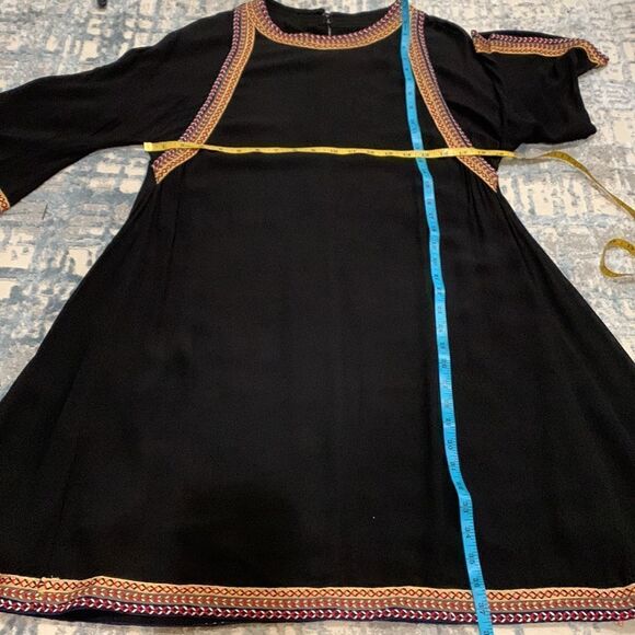 METISU dress keyhole back button closure tribal trim partial lined women’s sz XL - Picture 10 of 13